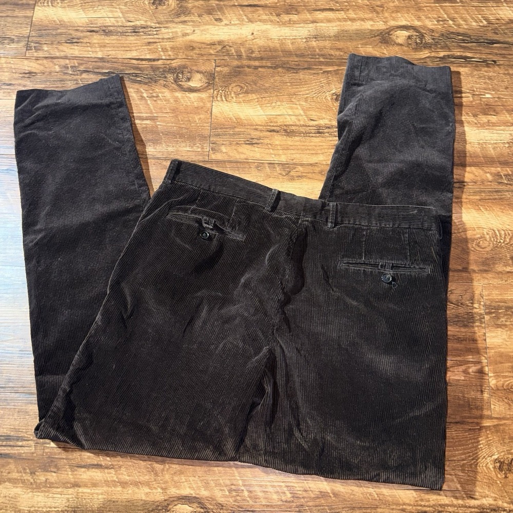 Hugo Boss Brown Cotton Cashmere Corduroy Pants Men's Size 36 - Picture 6 of 7